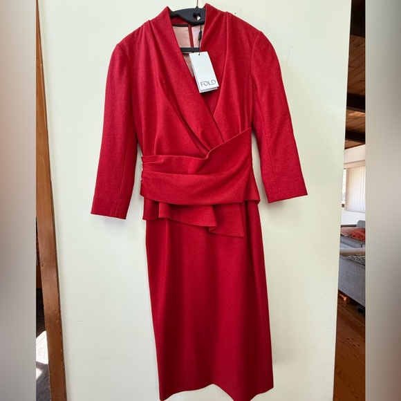 The Fold Arlington Red Wool Dress - Picture 1 of 1